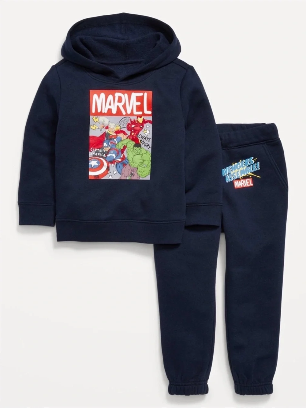 Old Navy Marvel Avengers Toddler Hoodie & Joggers Superhero Set 2T NEW